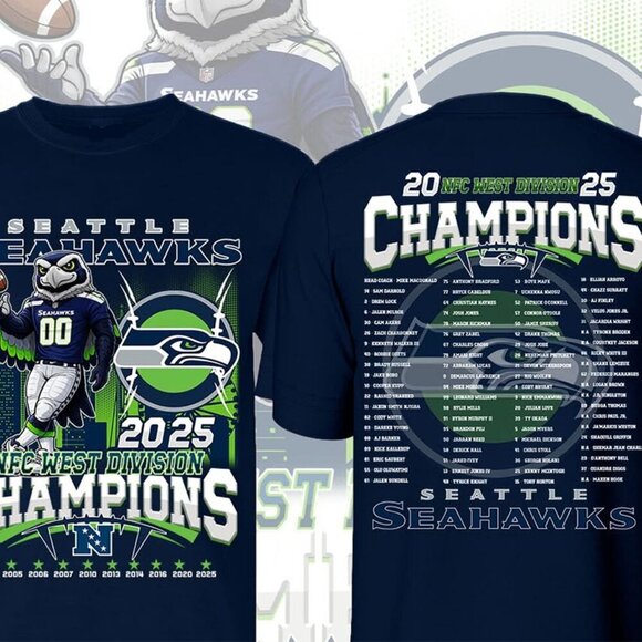 Olin D Tops - Seattle Seahawks 2025 Nfc West Division Champions Shirt 2026 Nfl Fan Apparel 2